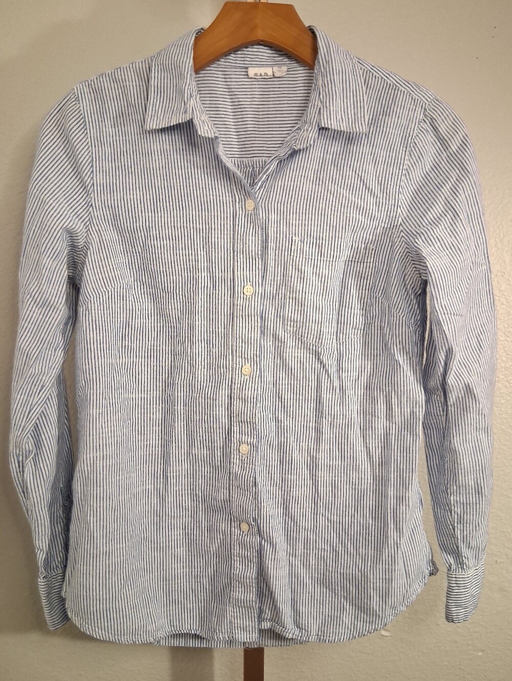 Gap Blue Striped Button Down XS Long Sleeve